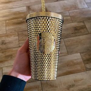 ( NEW!! ) Starbucks Gold Bling Studded Cold Cup 2022